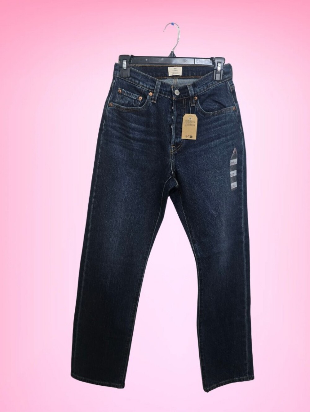 Levi's 501 Curve Jeans Womens 27x30 Dark Wash Blue High Rise Button Fly New